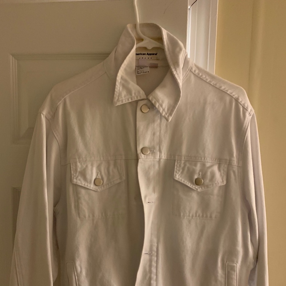 American Apparel White Denim Jean Jacket
